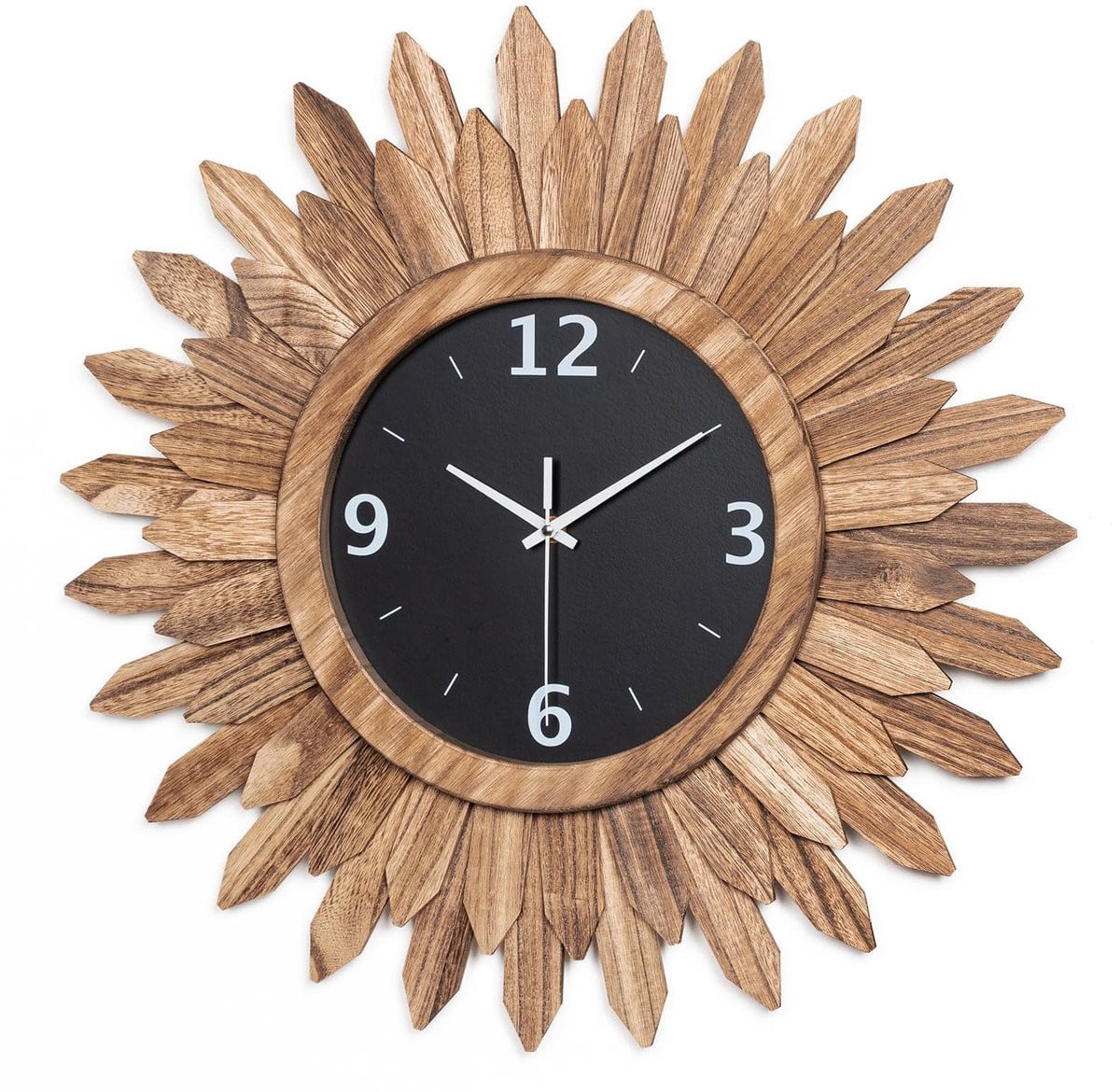 Omgoods Grote Wandklok 53 cm - Stille Quartz Klok in Rustiek Hout