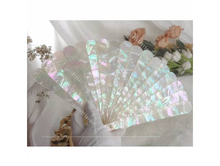 Éventail artisanal pliant à gravure creuse, personnalisable, en nacre naturelle, accessoires photo Lolita