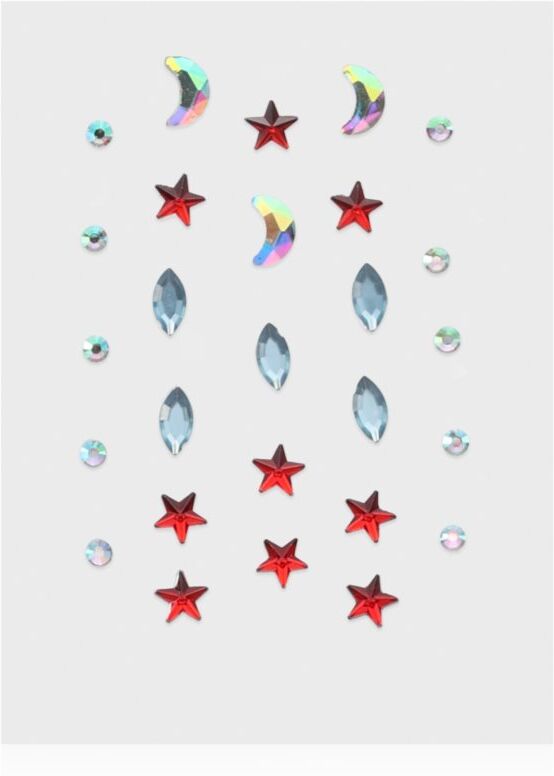 Diva & Nice Cosmetics Face Stones stickers for the face Red Stars 35 pc