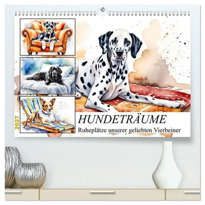 Hundeträume (hochwertiger Premium Wandkalender 2027 DIN A2 quer), Kunstdruck in Hochglanz