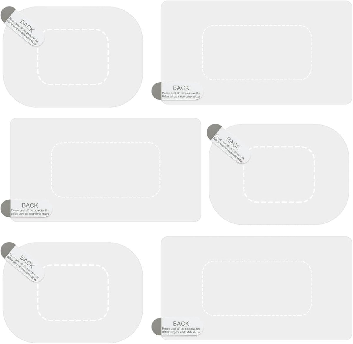 Dashcam Voorruit Stickers - Statische Raamfolie voor Camerabescherming - 6 Stuks - Transparant