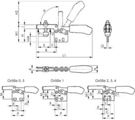 AMF Waagrechtspanner Nr.6832 Gr.4 senkrechter Fuß AMF (93245)