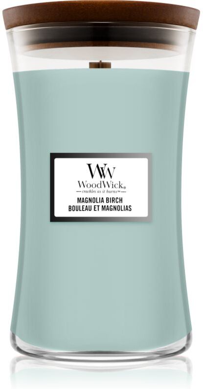 Woodwick Magnolia Birch bougie parfumée avec mèche en bois 610 g