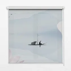 INNENROLLO - Fensterrollo - Rollo - 100x100 cm - Ein Fischer auf einem Boot
