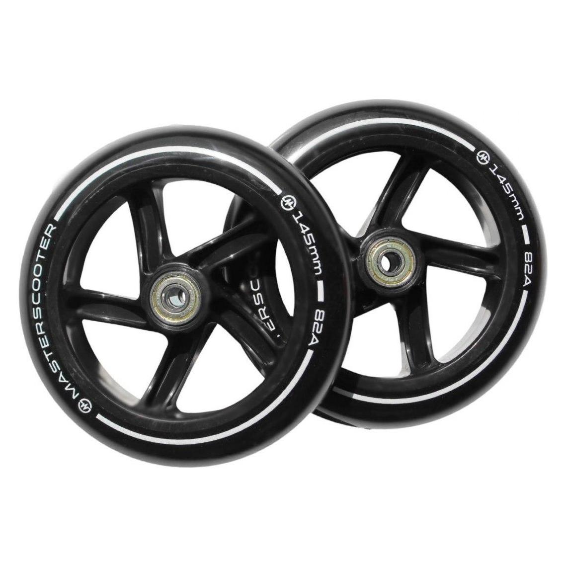 Master Rollen für klassische Hulajnoga, 145 mm, mit ABEC7-Lagern - 2 Stück (S115-BLACK)