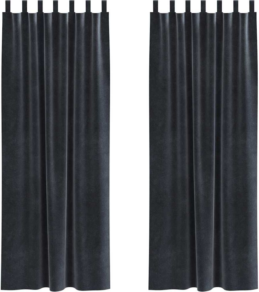 vidaXL Rideaux 2 pc Gris foncé 140 x 245 cm Velours