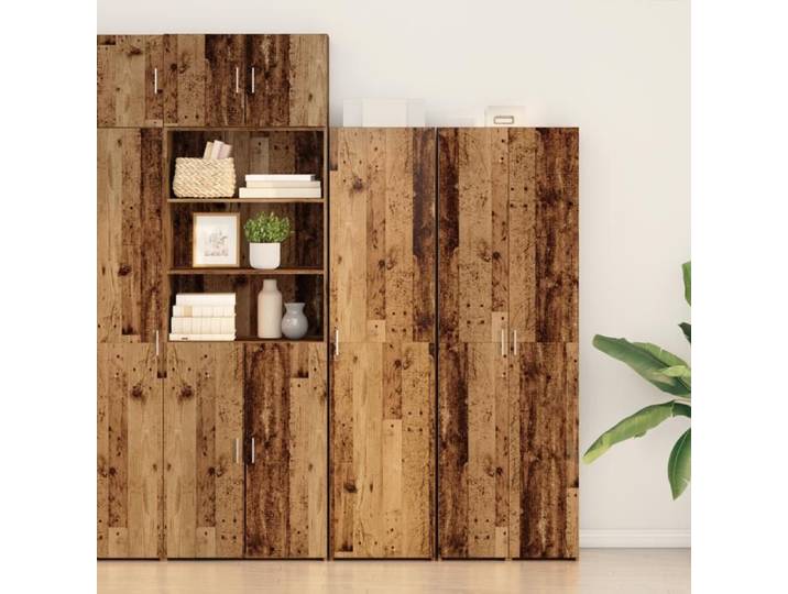 Buffet-Meuble de rangement Vieilli 50x42.5x185 cm Bois d'Ingénierie