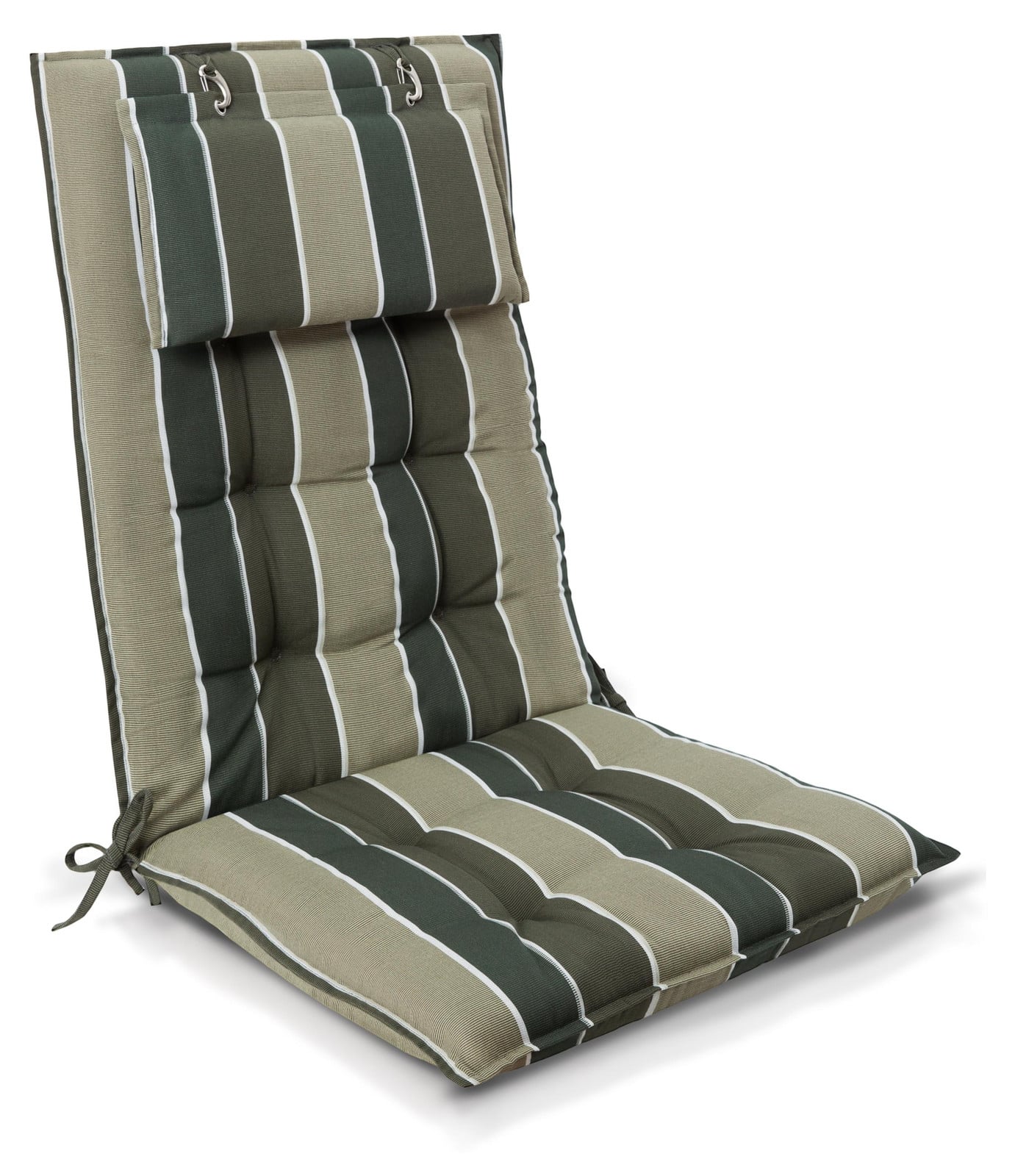 Beautissu Premium rugleuningkussen met hoofdkussen Sun Sun-HL, groen, 120 x 50 cm