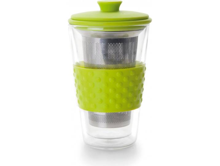 Teeglas Ibili grün Glas/Silikon H 16 cm 0.25 l 1 Stk - Teeglas