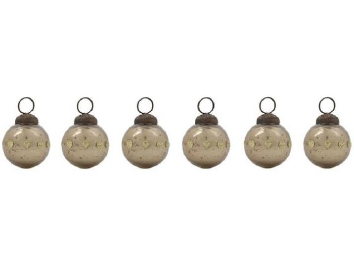 Weihnachtsbaumkugel HOUSE DOCTOR House Doctor Weihnachtskugel Racco Ø 3 cm, 6 Stück , beige (champagner), Ø:3cm, Weihnachtsbaumkugeln, Weihnachtsbaumkugel