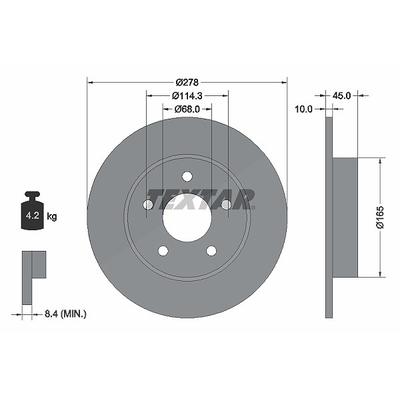 Textar Bremsscheibe [Hersteller-Nr. 92125703] für Nissan
