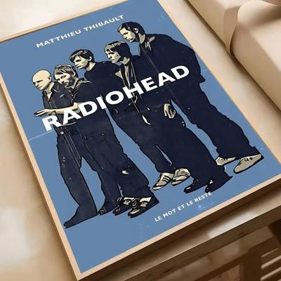 Uplift Picks Vintage Radiohead Rock Band Poster Retro Music Wall Art Decor 02 20x25 Cm no Frame