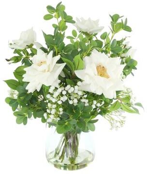 Creative Labs Faux Centerpiece with Roses and Baby's Breath - 22