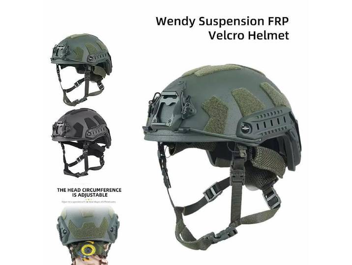 Casque tactique rapide casque balistique Velcro FRP Suspension Wendy à coupe haute avec bouton réglable à Double ligne casque balistique