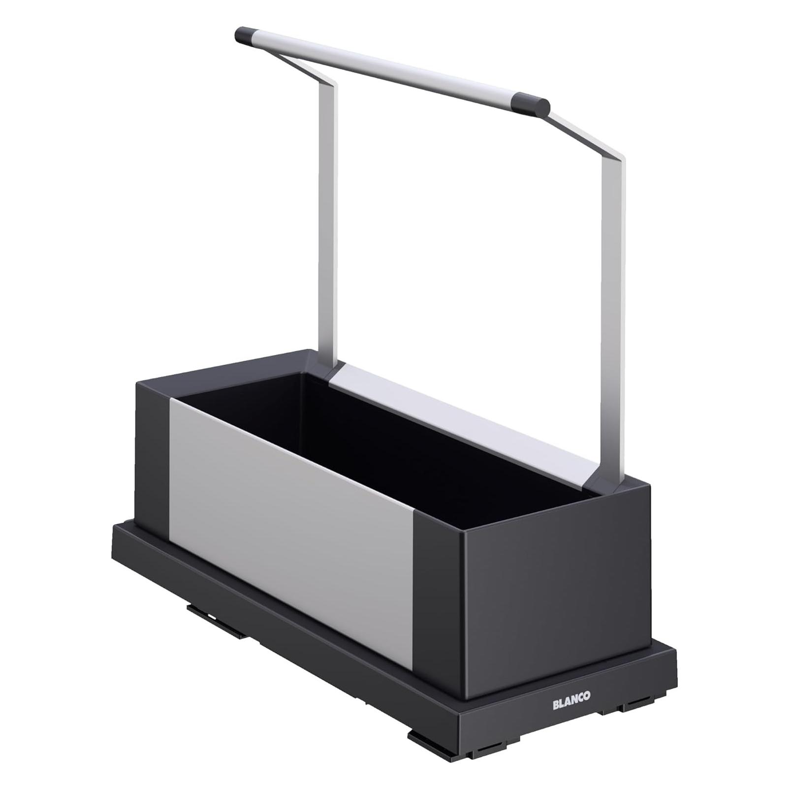 Blanco Storage Caddy 20 | Kunststoff, Aluminium schwarzgrau | Komfortabler Zugriff dank des Griffs u (527667)
