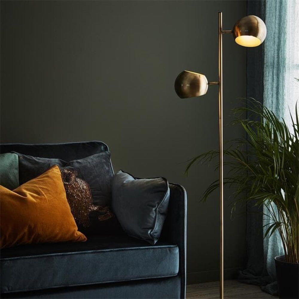 Markslöjd Lampadaire 2lumières métal h145cm laiton Doré 0x32cm
