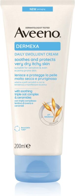 Aveeno Dermexa Daily Emollient Cream weichmachende Creme für trockene und gereitzte Haut 200 ml