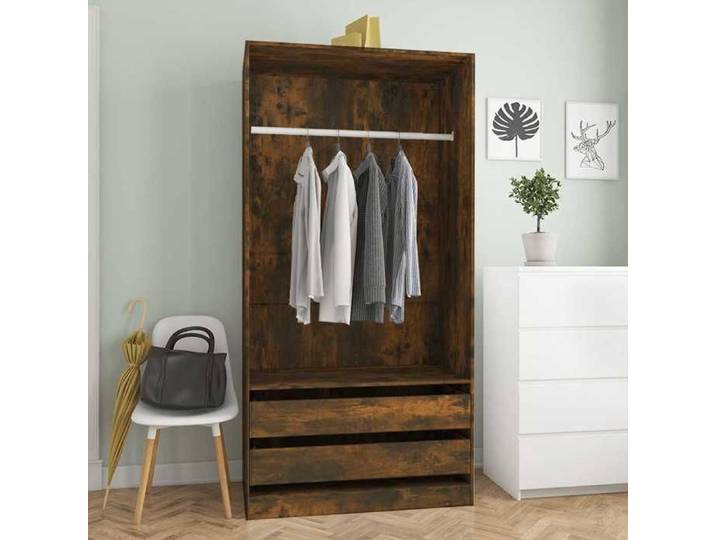 SALE 2026  Garde-robe Brun - Garde-robe Chêne fumé 100x50x200cm - bois d'ingénierie PRO463325459