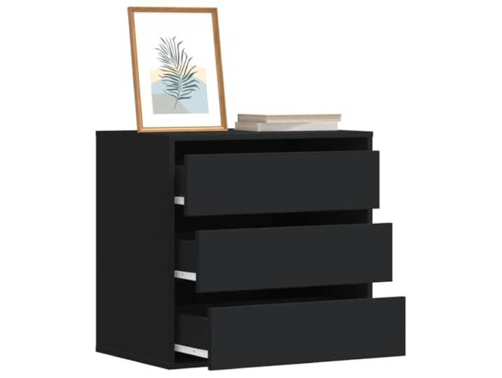 LPERTGFHU Kommode mit 3 Schubladen, Schwarz Holzwerkstoff, 60x41x58 cm Zeitloses Design, Stabiles Material, Reichlich Stauraum, Vielseitig nutzbar