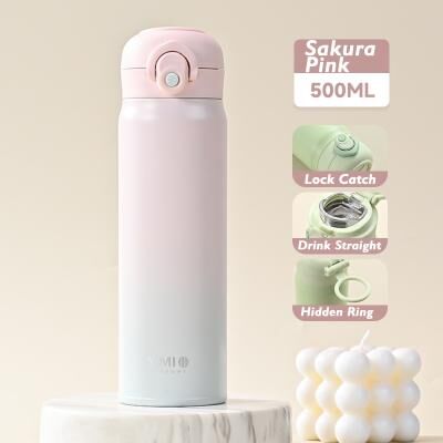 Multicon Wholesale Hub Vacuum Insulated Stainless Steel Thermos, Portable Tumbler, Thermal Water Bottle, Coffee Cup, Large Capacity Travel Mug sakura Pink