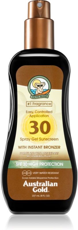 Australian Gold Spray Gel Sunscreen With Instant Bronzer tönendes Schutzgel SPF 30 237 ml