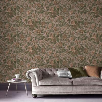 Vliestapete SUPERFRESCO EASY "Isa Blumen", braun (rosa), B:0,52m H:10m L:10m, Vlies, Tapeten, 10mx52cm (ca. 5m2)