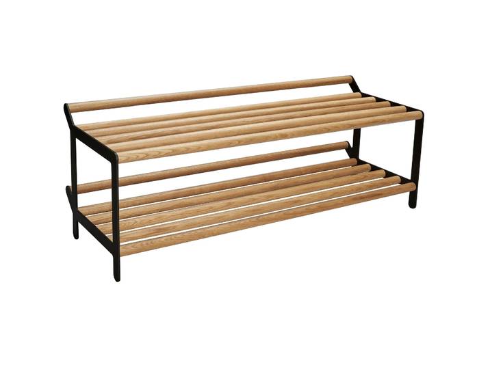 Essem Design Banc avec rangement chaussures Tamburin 100cm Bouleau-noir