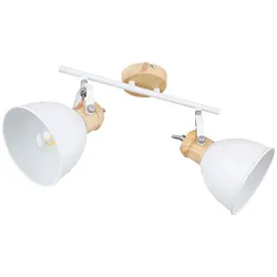 Decken Spot Lampe Ess Zimmer Licht-Schiene Holz Optik Leuchte Strahler beweglich im Set inkl. LED Leuchtmittel