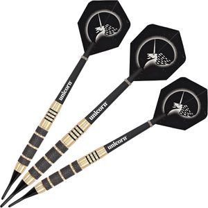 Unicorn Dartpfeile Core Plus Brass, 04223, mit Kunststoffspitze, 19g, 3 Stück