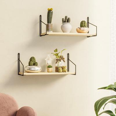 SUSSEXHOME 2-Piece Solid Wood Wall Shelf Set