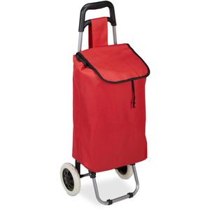 Relaxdays Einkaufstrolley rot, klappbar, 28 Liter, bis 15 kg