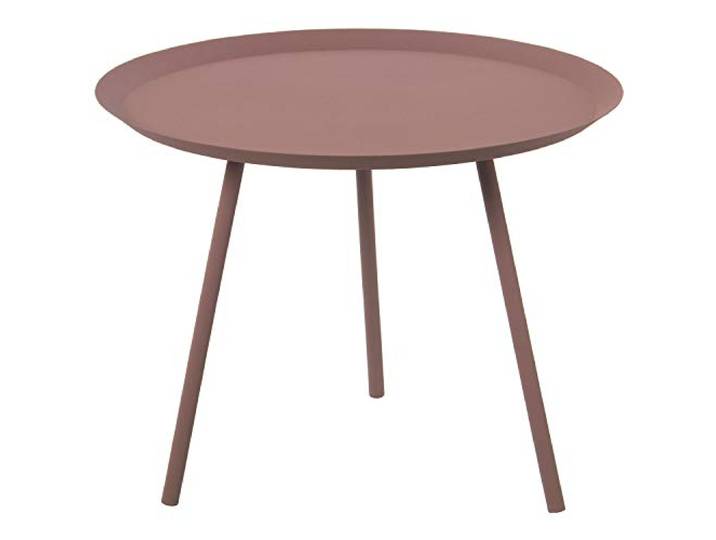 DRW Runder Beistelltisch aus Aluminium in Rosa, Maße: 56,5 x 45,5 cm