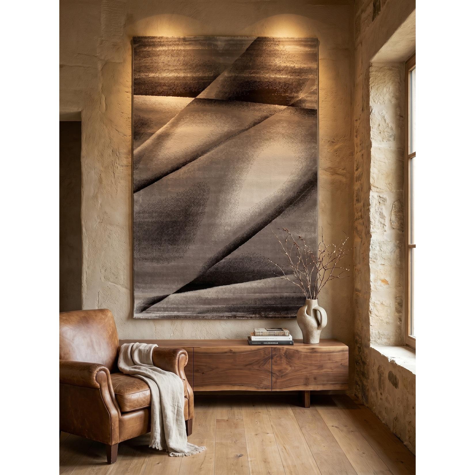 Teppich Kurzflor ASPEN in Braun, abstrakt, 120 x 170 cm