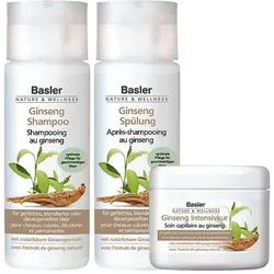 525ml basler Ginseng Set (Shampoo 200ml + Spülung 200ml + Intensivkur 125ml)