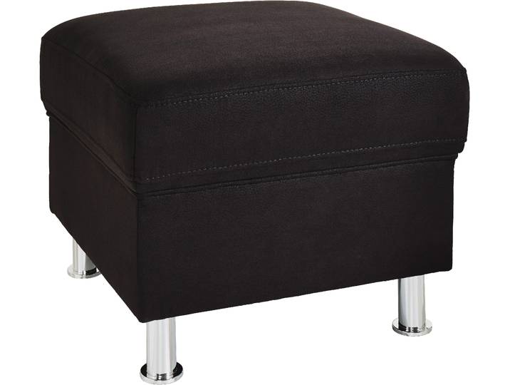 Hocker SIT & MORE Top Ascara , grau (anthrazit), B:55cm H:46cm T:55cm, Luxus-Microfaser (100% Polyester);NaturLeder, Hocker, Hocker