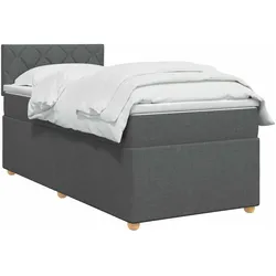 vidaXL, Boxspringbett, Boxspringbett mit Matratze Dunkelgrau 80 x 200 cm Stoff (80 x 200 cm)