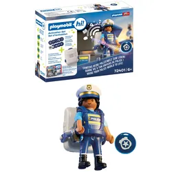 PLAYMOBIL hi! 72401 Activation Set Polizei mit Backpack und NFC-Stickern