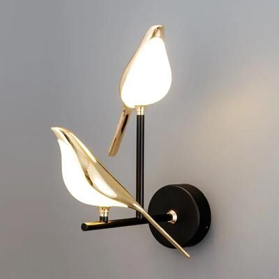 Friendly Fresh Finds Nordic Golden Bird LED Wall Sconce Modern Bird Wall Light Decorative Nordic Wall Lamp 2 Birds