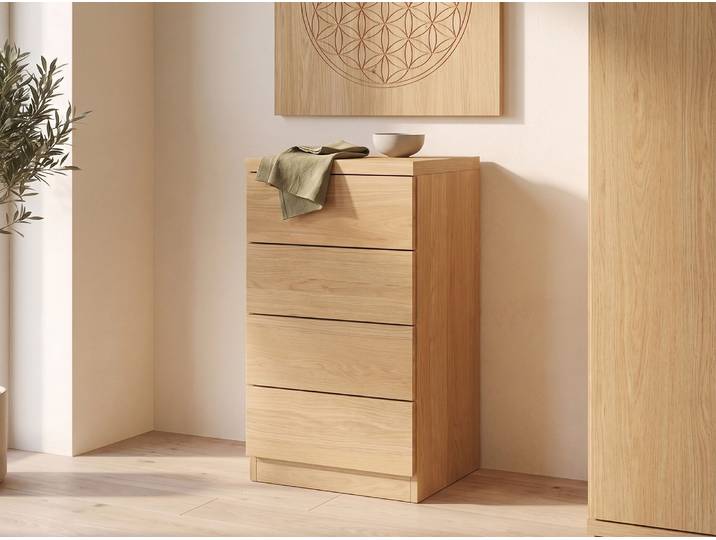 Kommode Eiche Hell „Timon“ 50 cm Massivholz Eiche Hell