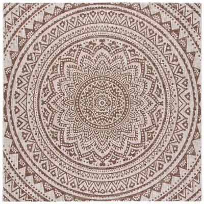 SAFAVIEH Courtyard Fran Mandala Indoor/ Outdoor Waterproof Patio Backyard Rug