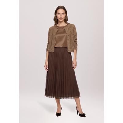 Strickjacke BETTY BARCLAY "Damen langarm", Damen, Gr. 36, braun, Strick, Obermaterial: 80% Polyester, 10% Baumwolle, 10% Polyacryl, gerade normal, Rundhals, Strickjacken Strickjacke