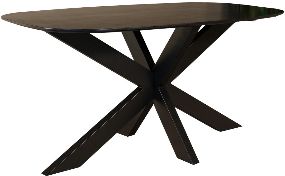 Austin Eettafel Deens Ovaal - Mangohout - Zwart - 160 cm