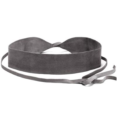 Taillengürtel LASCANA "Bindegürtel, Ledergürtel, Gürtel für Kleid & Overall, Bauchgürtel", Damen, Gr. M, grau, Leder, Gürtel, aus Leder zum Binden mit Shaping-Effekt