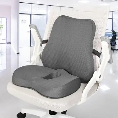 Handpicked Choices Orthopedic Memory Foam Seat Cushion Set With Coccyx Support Cushion And Lumbar Support Cushion cushion Set Grey