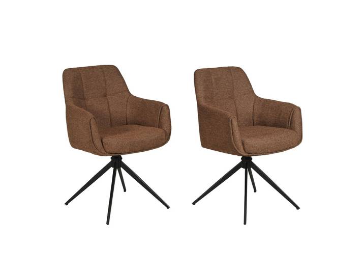 Lot De 2 Chaises Pivotantes Linea / Brun/