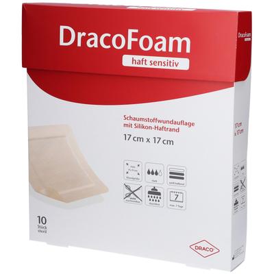Dracofoam Haft sensitiv Schaumst.Wund.17x17 cm 10 St Verband