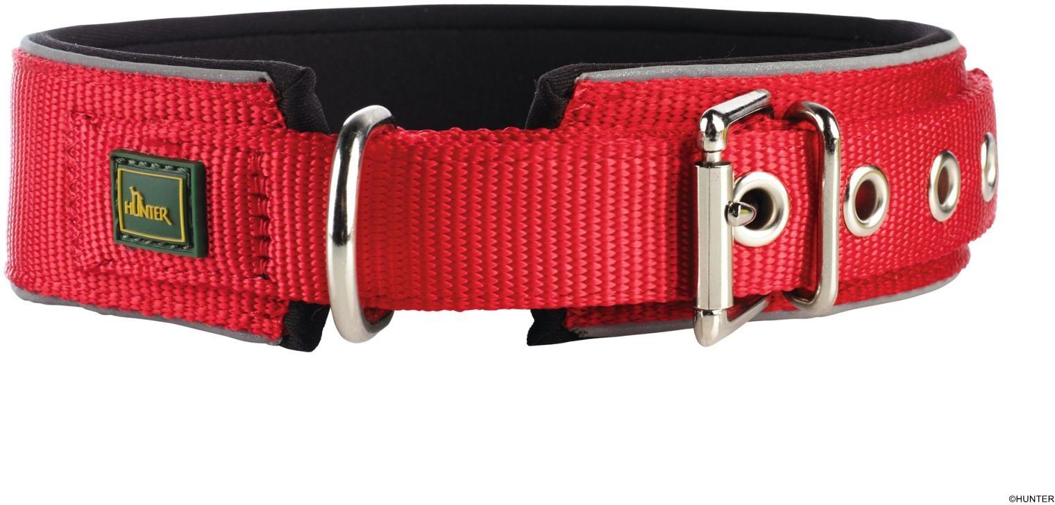 DOG SPORT HUNTER Halsband Neopren Reflect L (60), rot/schwarz