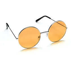 Brille "Hippie", 6 cm Ø, orange