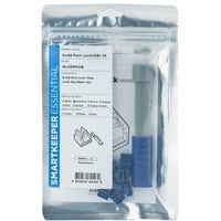 ESSENTIAL RJ45 Port Lock (NL03) + Lock Key Basic (U03), Einsteckschloss Farbcode Dunkelblau, 10 Stück + 1 Schlüssel