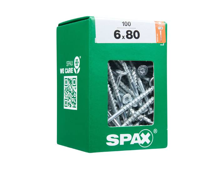 Spax TRX Senkkopf-Holzschraube 6 × 80 mm 100 Stück